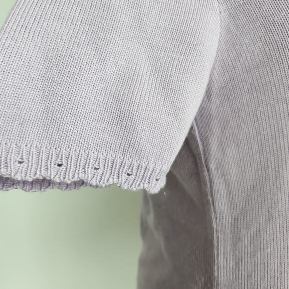 Vintage 90s Alfred Dunner Lilac Knit Butterfly Sweater Top Petite Large PL USA - Picture 8 of 10